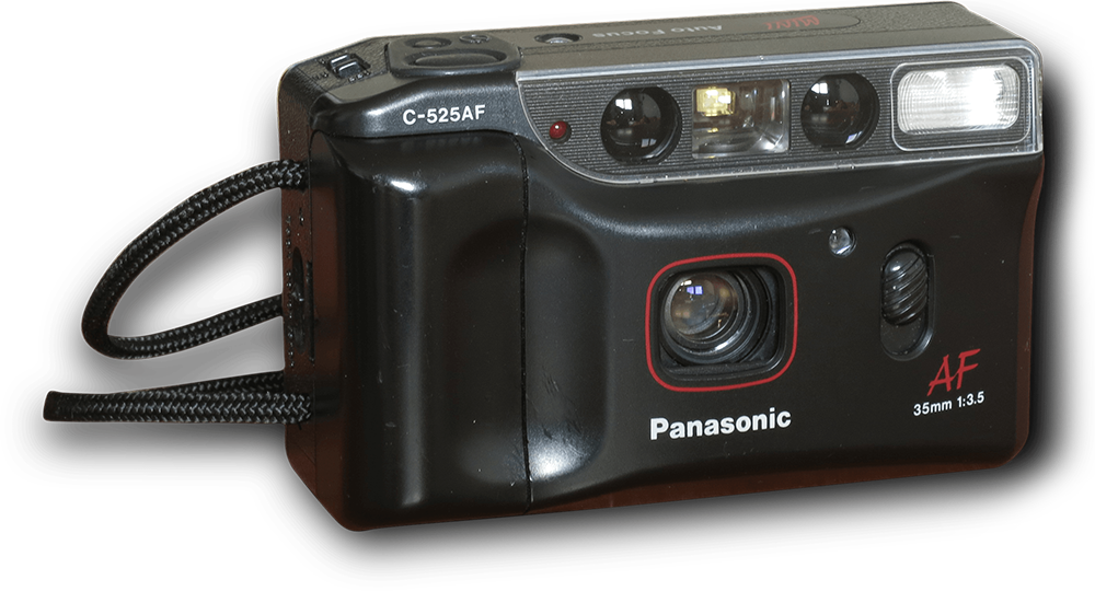 the Panasonic C-525AF: a small black plastic camera